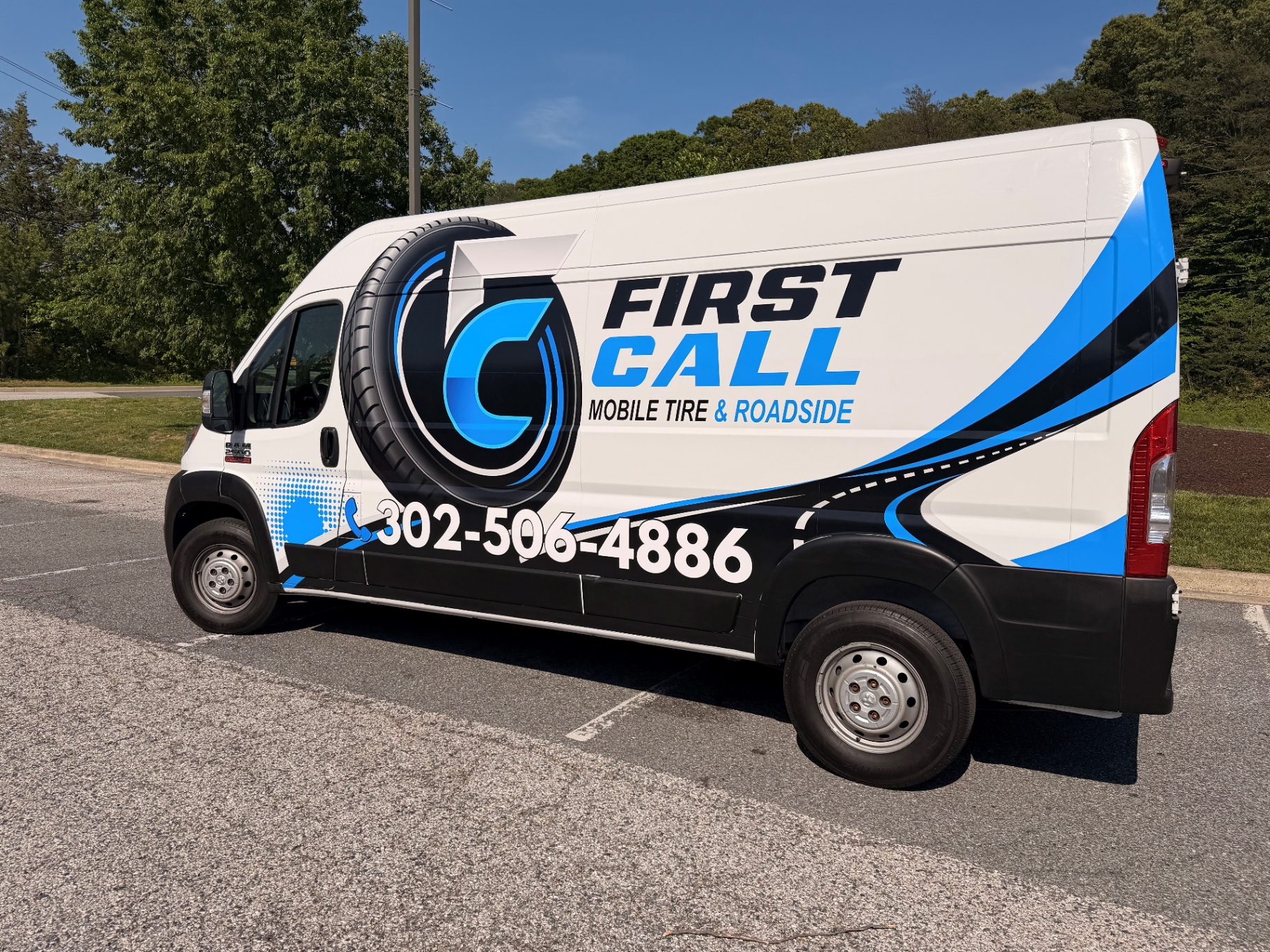 First Call Mobile Tire & Roadside service van in Delaware